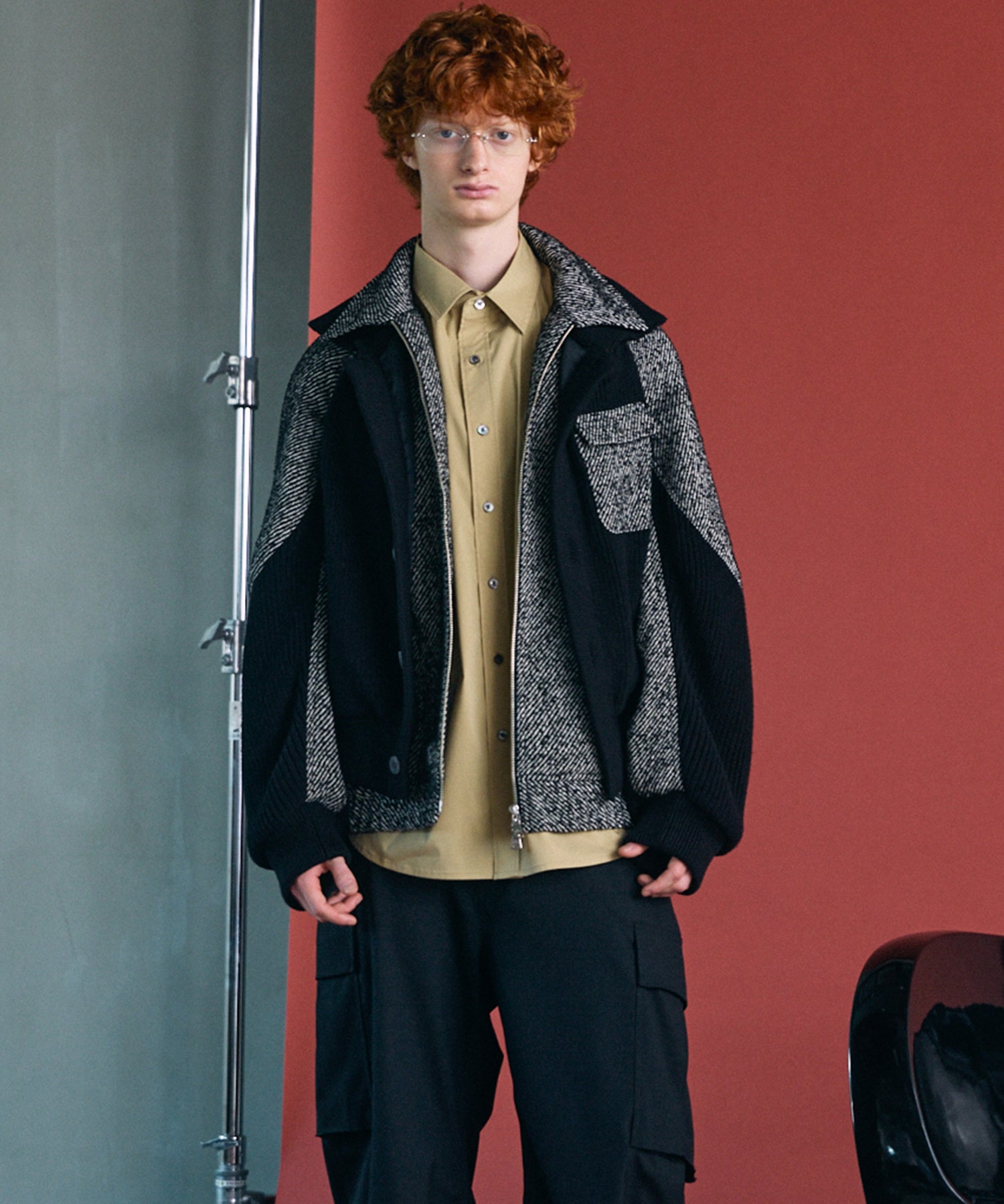 【26AW PRE-ORDER】ニットレイヤリングプライムオーバーツイードブルゾン
