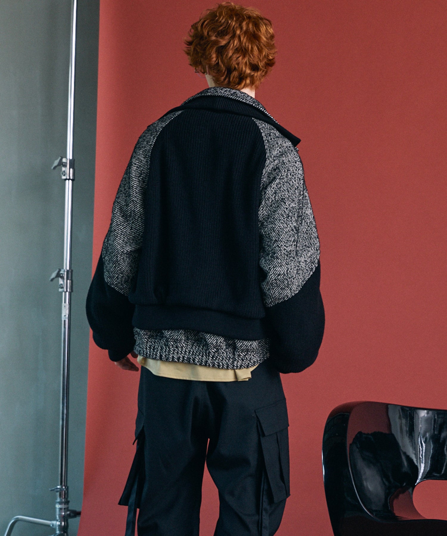 【26AW PRE-ORDER】ニットレイヤリングプライムオーバーツイードブルゾン