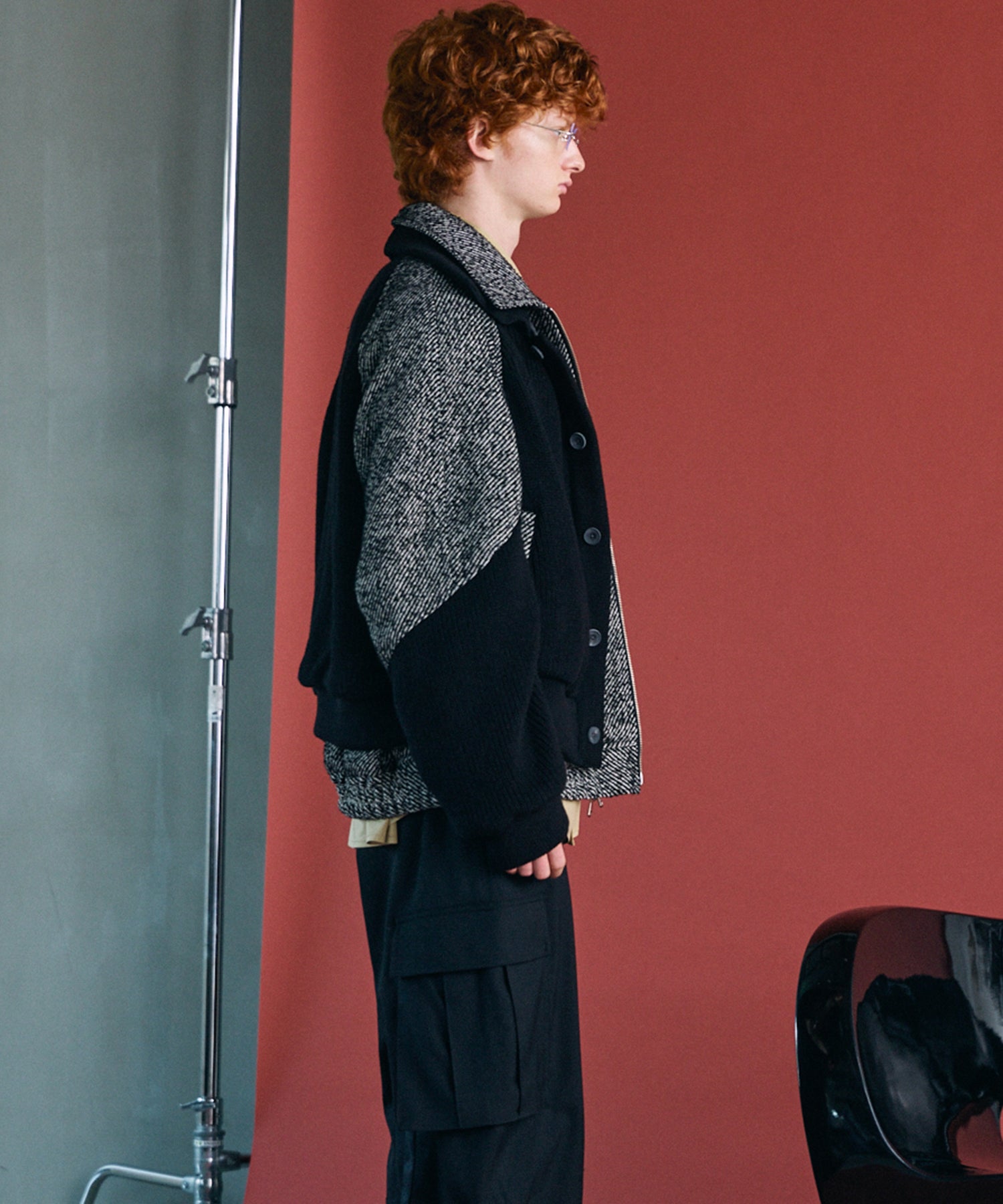 【26AW PRE-ORDER】ニットレイヤリングプライムオーバーツイードブルゾン