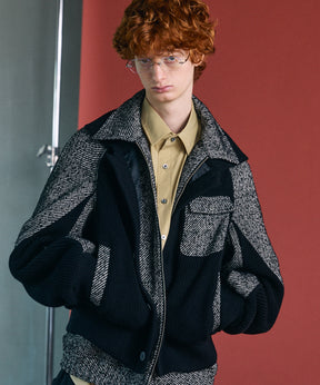 【26AW PRE-ORDER】ニットレイヤリングプライムオーバーツイードブルゾン