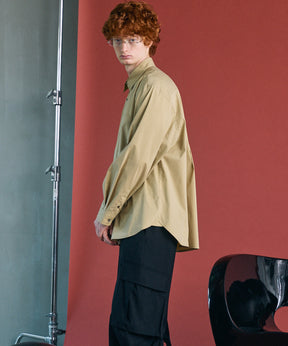 Airy Striped Gabardine Prime-Over Short-sleeved Shirt
