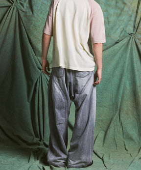 3D Cut Prime-Wide Gathered Denim Pants