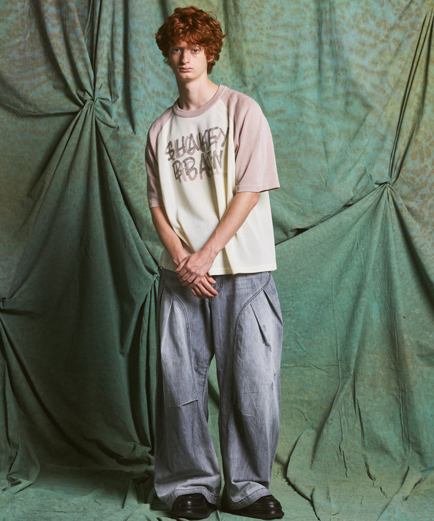 3D Cut Prime-Wide Gathered Denim Pants