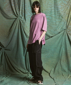 【26SS PRE-ORDER】Russell Mesh Prime-Over Asymmetrical Shirring T-shirt