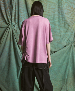 【26SS PRE-ORDER】Russell Mesh Prime-Over Asymmetrical Shirring T-shirt