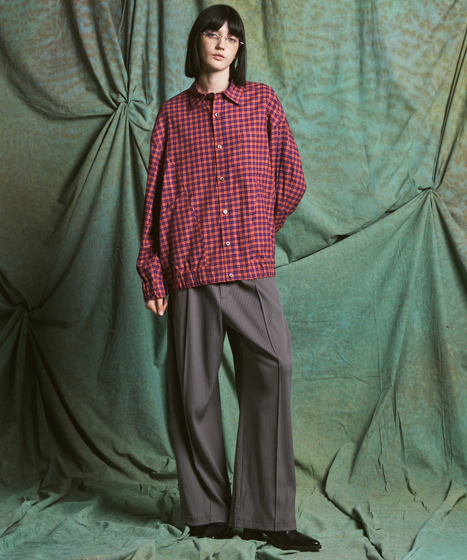Omega Rib Pin Tuck Prime-Wide Pants