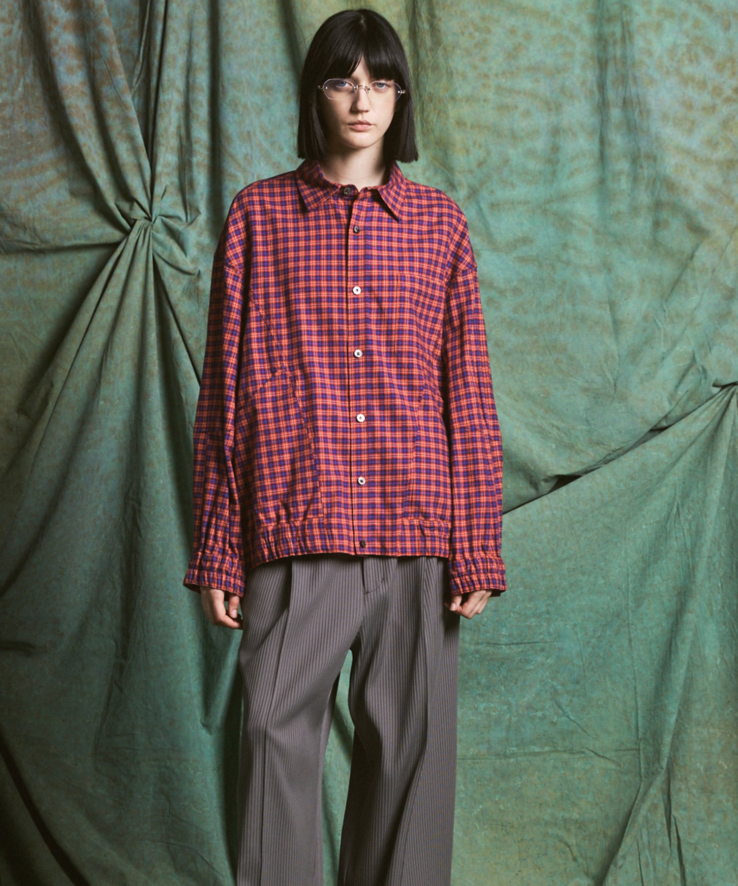 [Italian Dead Stock Fabric] Prime-Over Regular Collar Long Sleeve Shirt