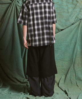 【26SS PRE-ORDER】Tweed Layered Prime-Wide Shirring Detail Pants
