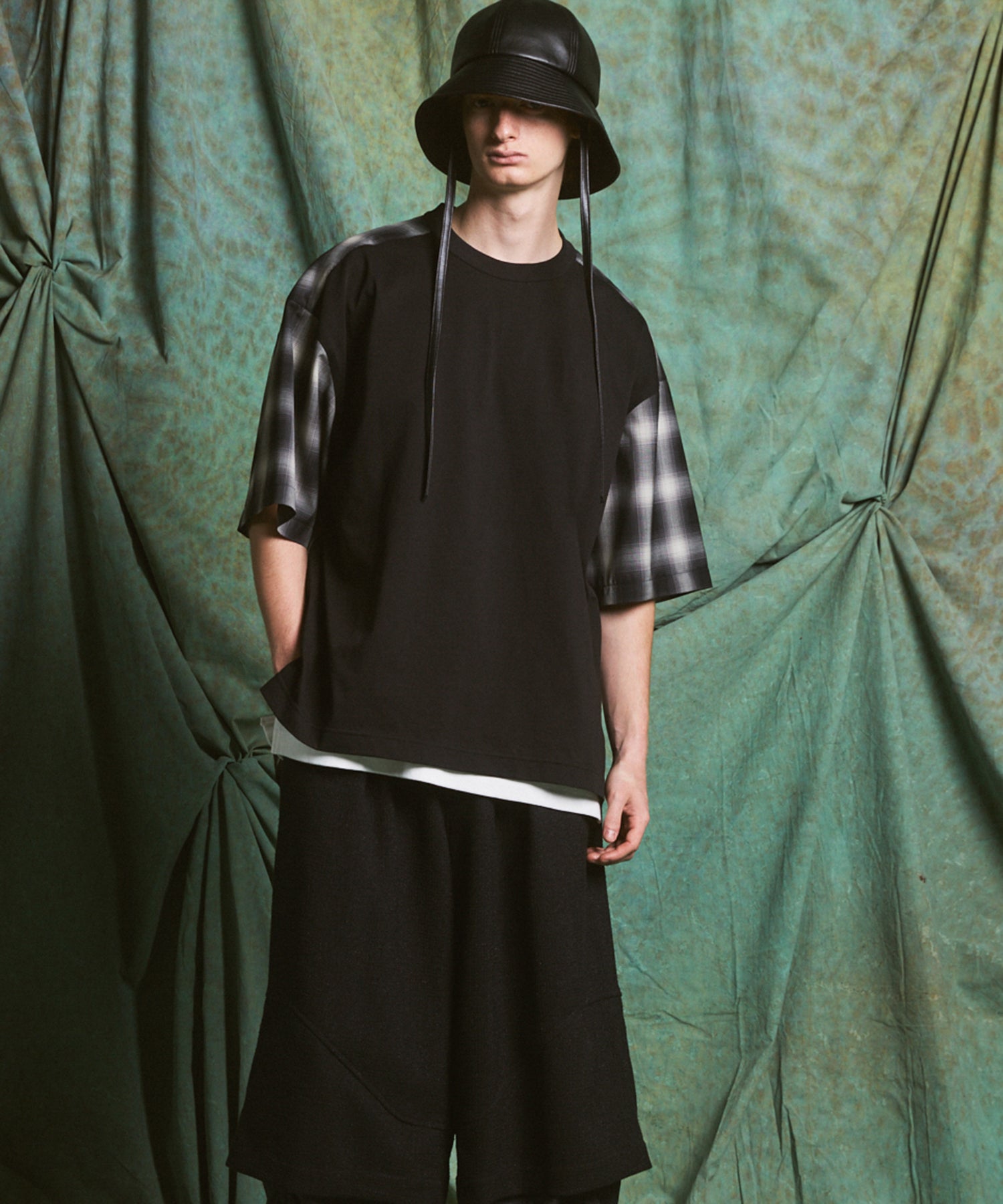 [26SS PRE-ORDER]Birdseye Jersey Mesh Prime-Over Henry Neck Short-sleeved T-shirt