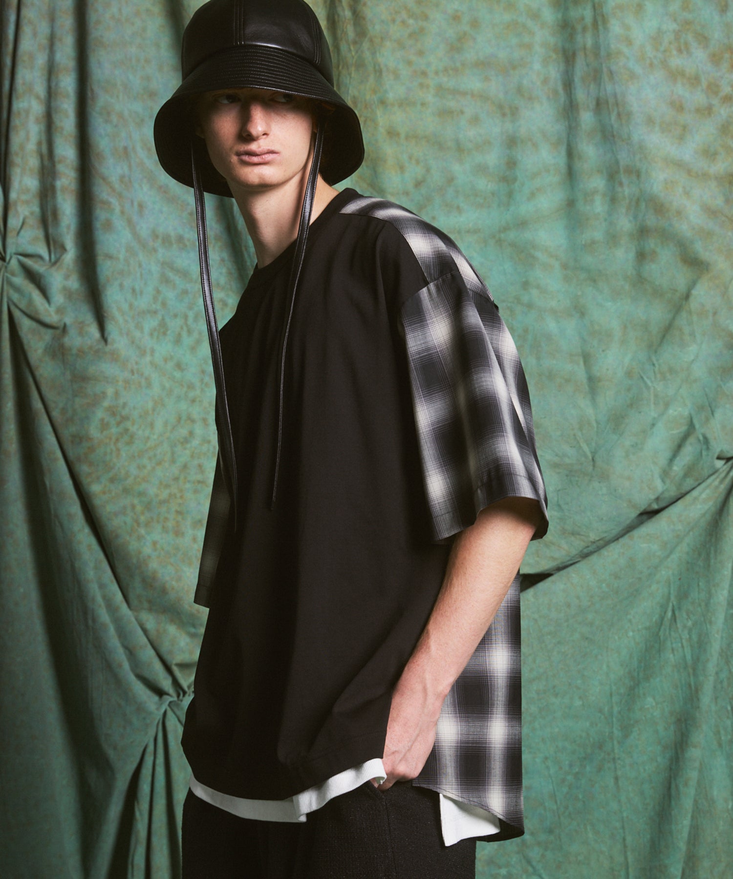 [26SS PRE-ORDER]Birdseye Jersey Mesh Prime-Over Henry Neck Short-sleeved T-shirt