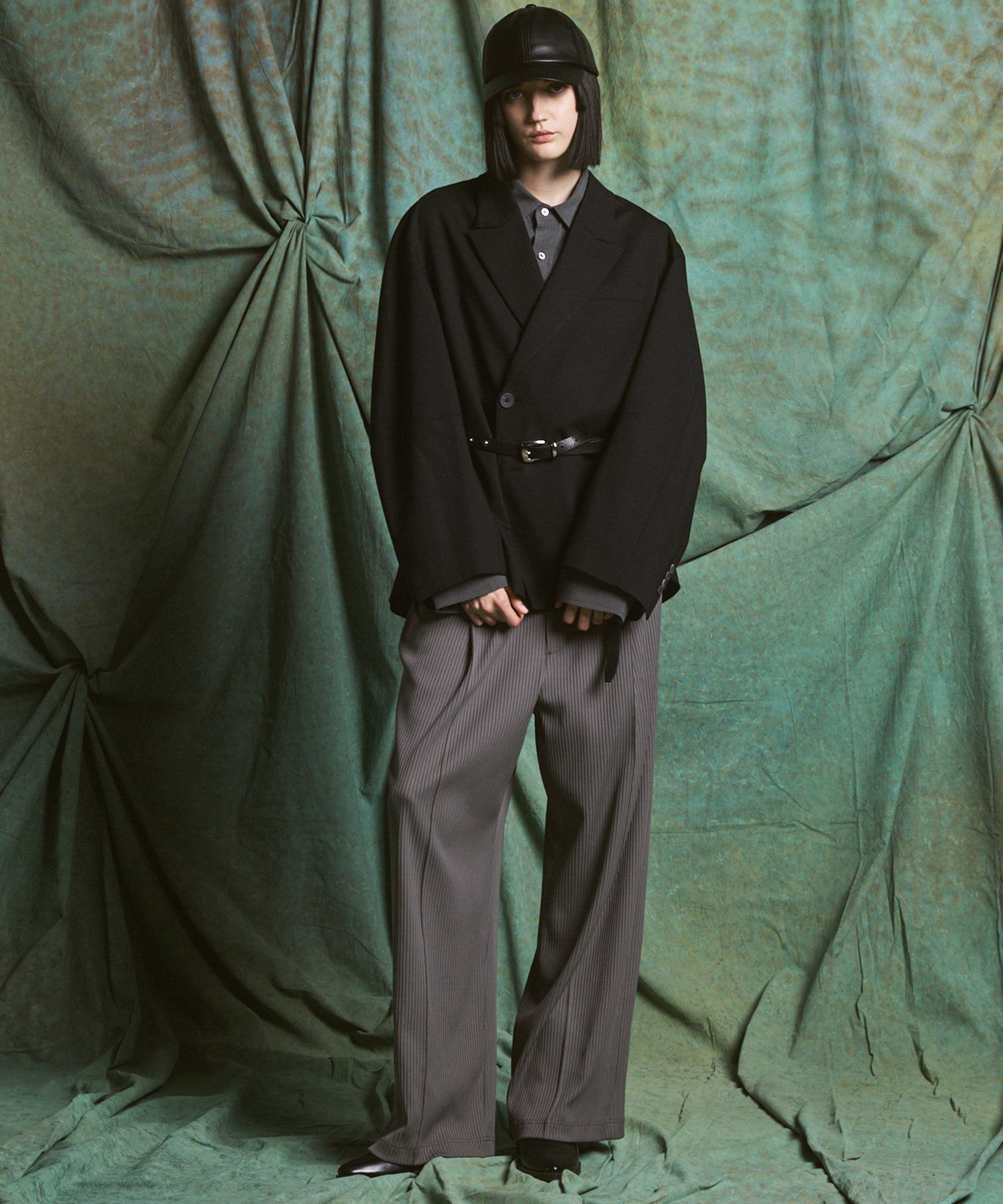 Omega Rib Pin Tuck Prime-Wide Pants