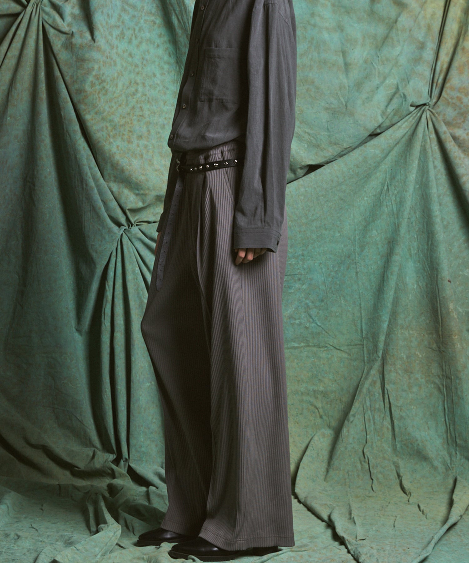 Omega Rib Pin Tuck Prime-Wide Pants