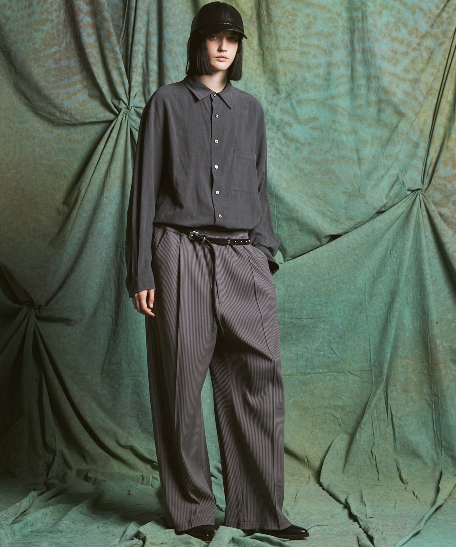 Omega Rib Pin Tuck Prime-Wide Pants