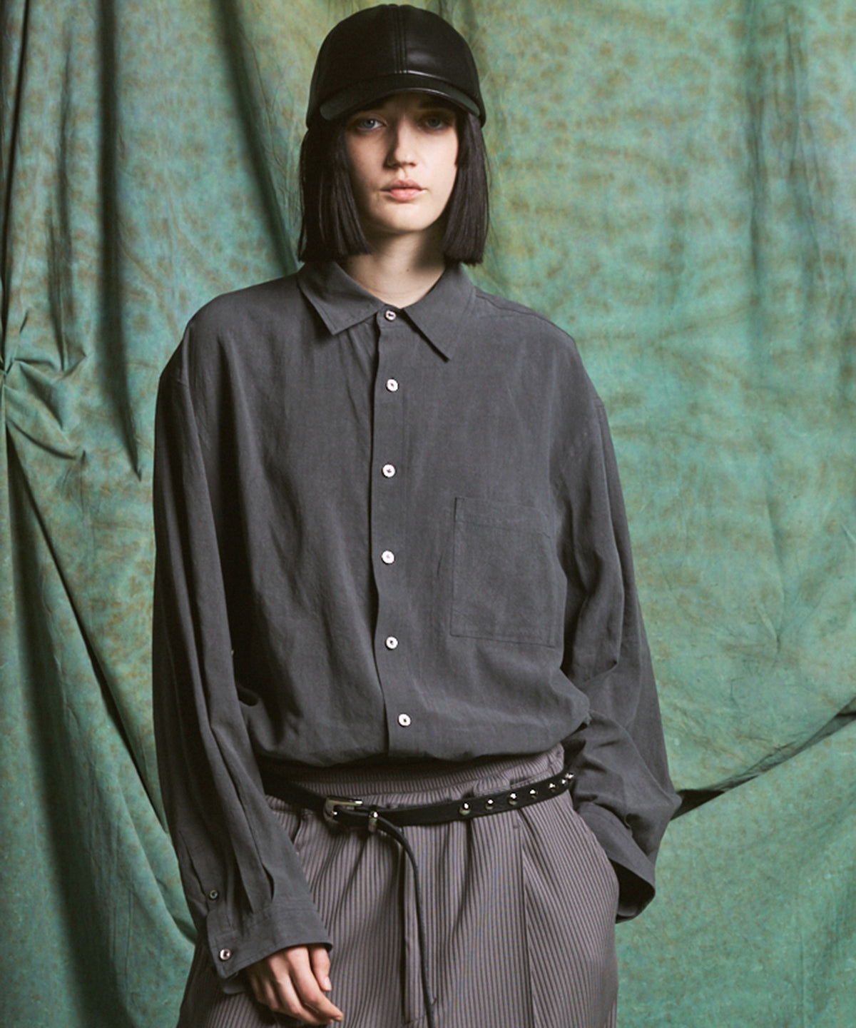 [26SS PRE-ORDER] Airy Striped Gabardine Prime-Over Short-sleeved Shirt