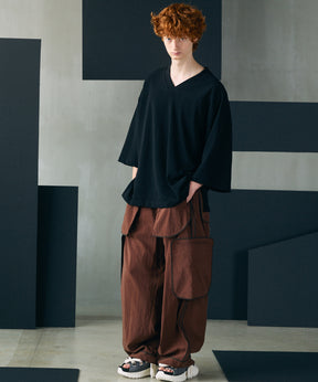 【26SS PRE-ORDER】Birdseye Jersey Mesh Prime-Over Henry Neck Short-sleeved T-shirt