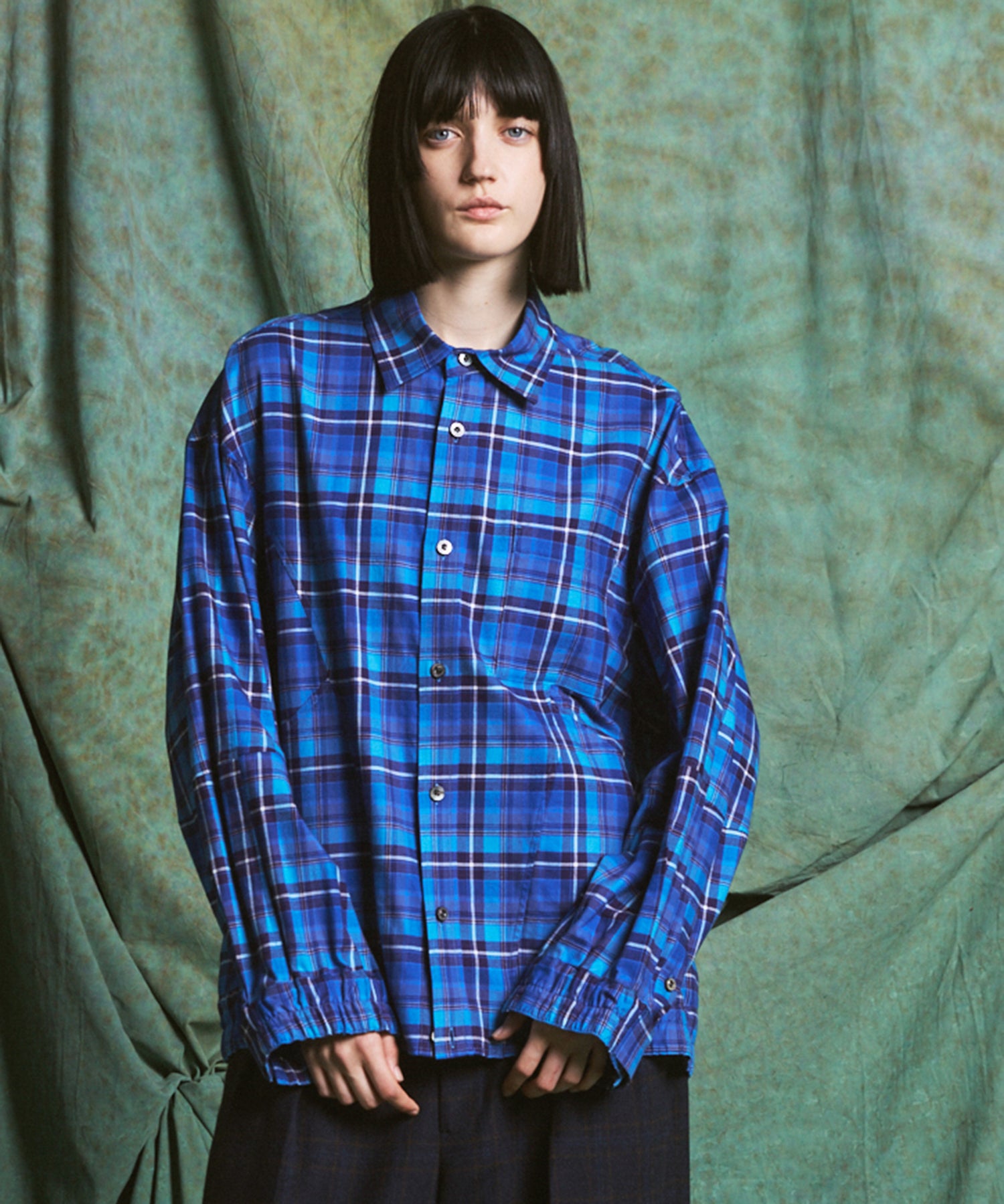 [Italian Dead Stock Fabric] Prime-Over Regular Collar Long Sleeve Shirt