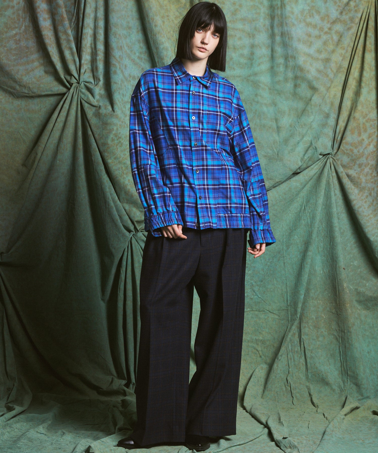 [Italian Dead Stock Fabric] Prime-Over Regular Collar Long Sleeve Shirt