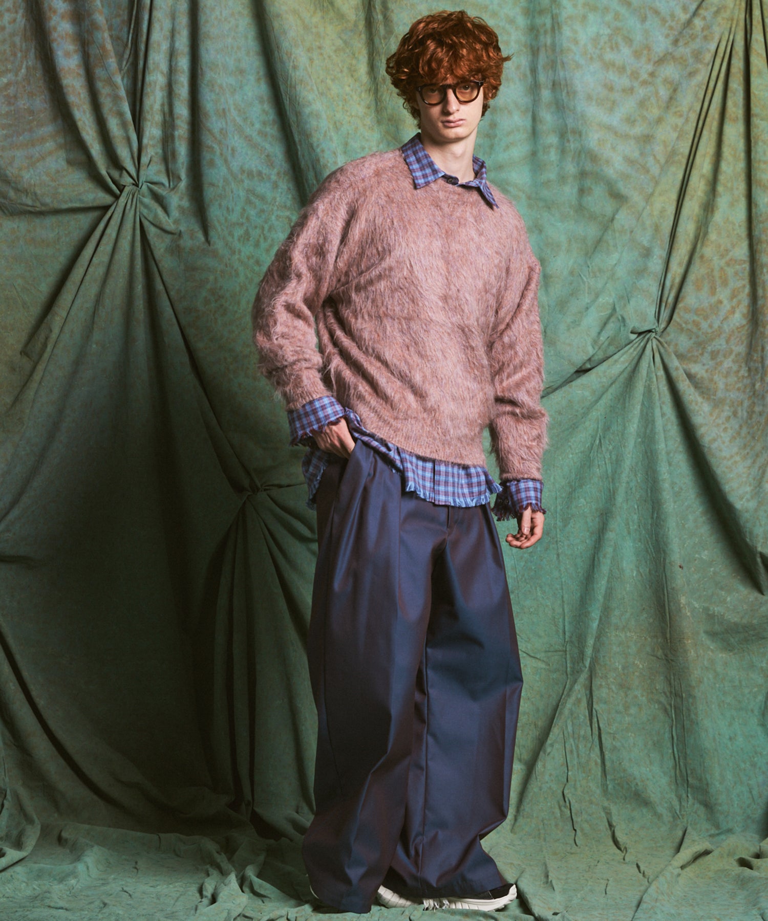 【26AW PRE-ORDER】シャギーニットプライムオーバークルーネックセーター