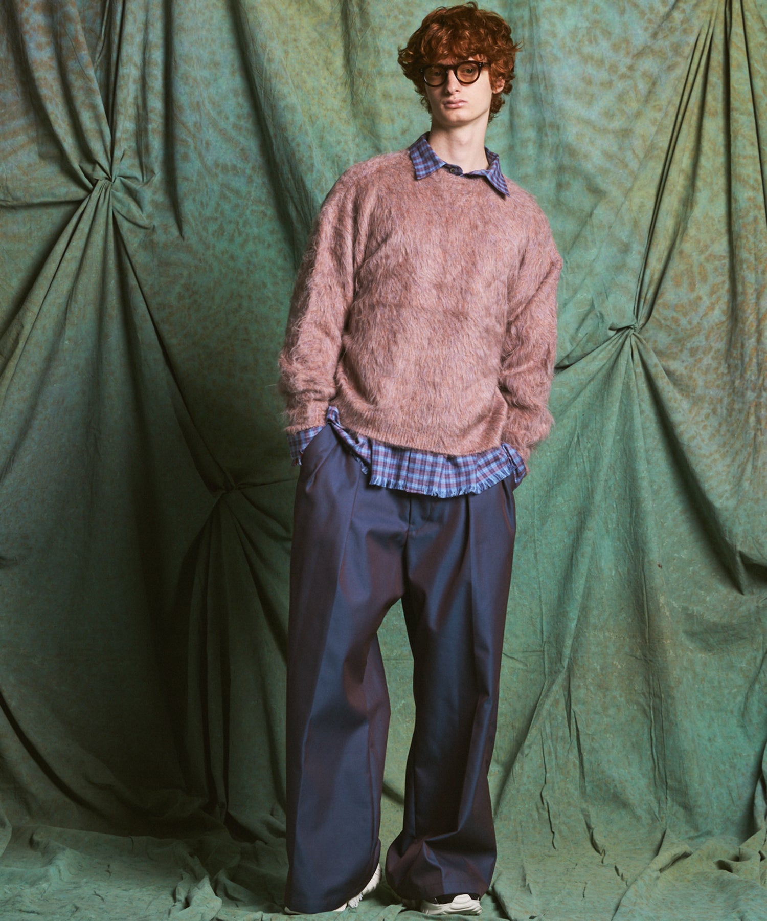 [Italian Dead Stock Fabric] Prime-Over Regular Collar Long Sleeve Shirt