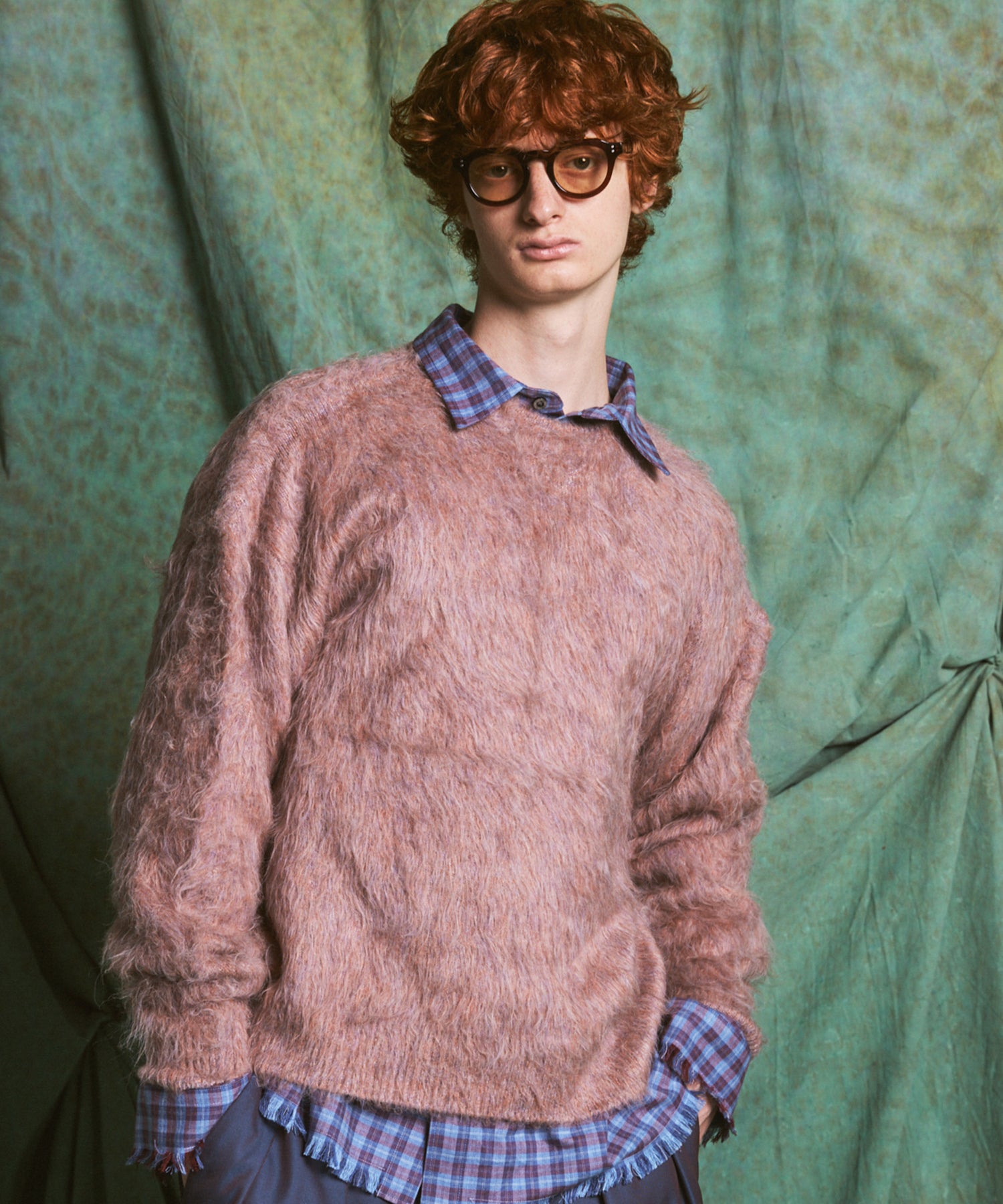 【26AW PRE-ORDER】シャギーニットプライムオーバークルーネックセーター