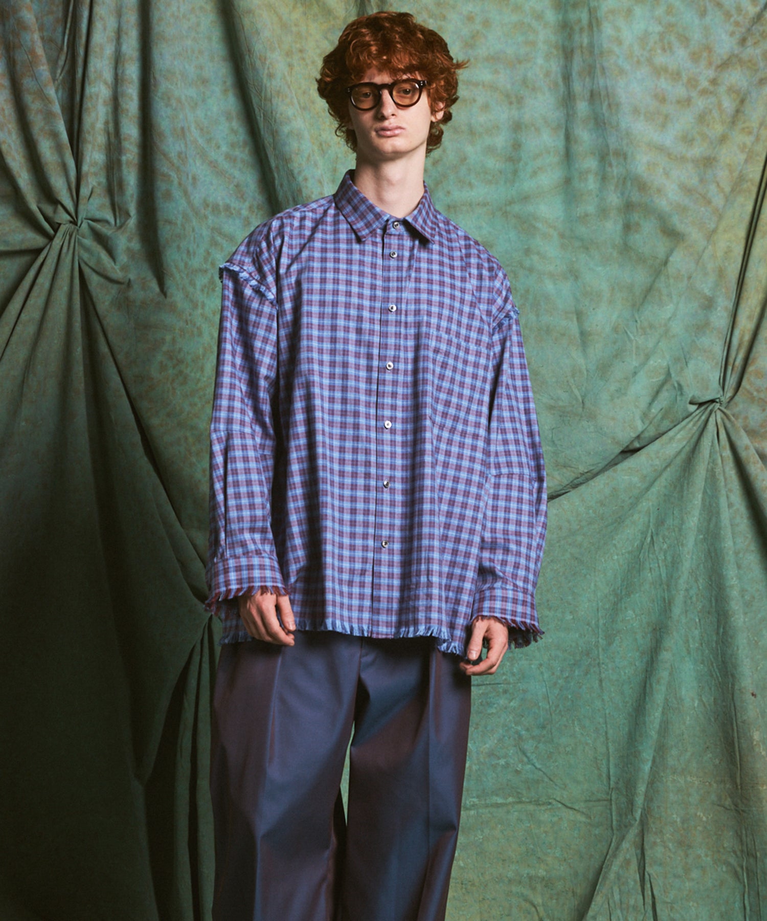 [Italian Dead Stock Fabric] Prime-Over Regular Collar Long Sleeve Shirt