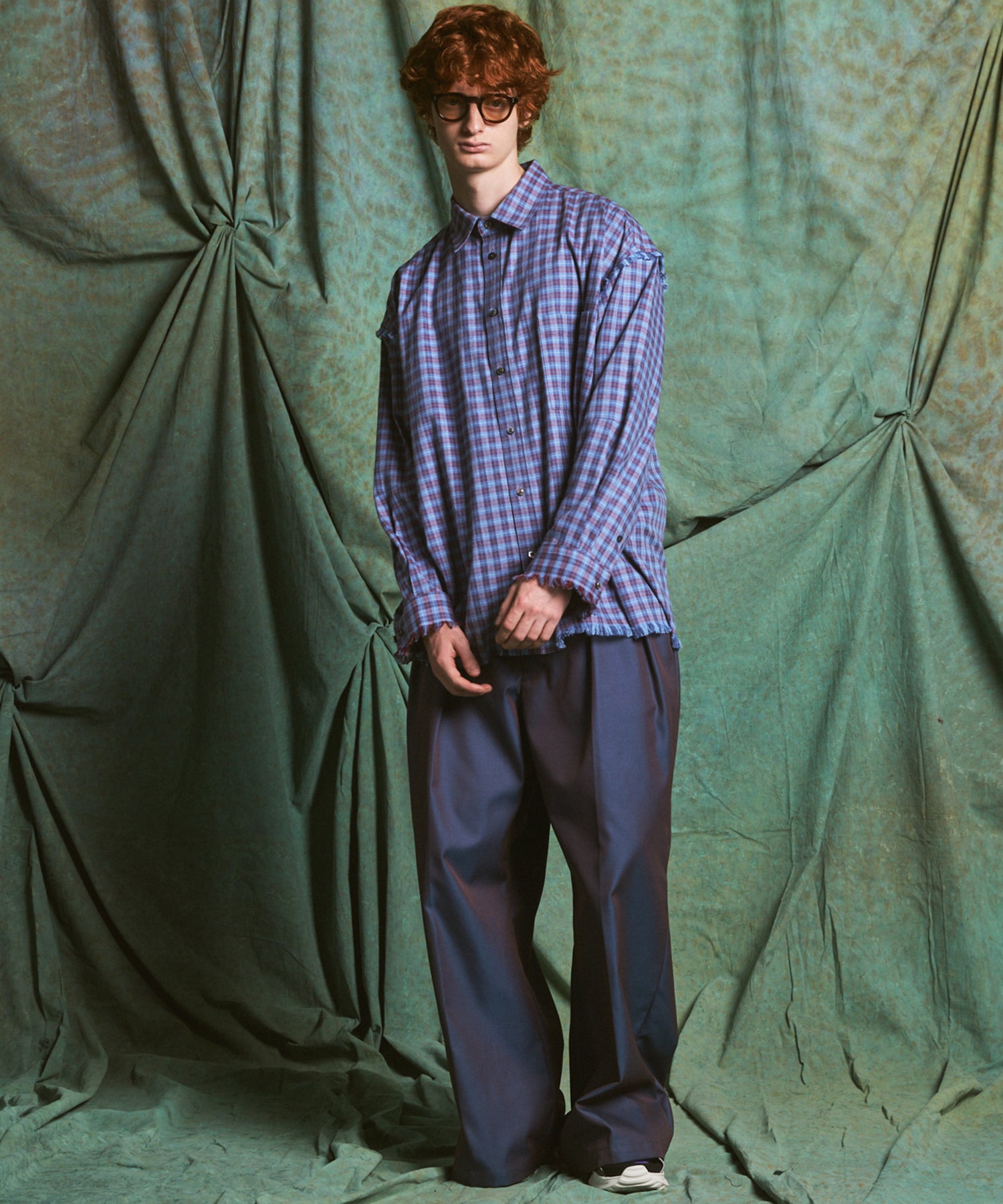 [Italian Dead Stock Fabric] Prime-Over Regular Collar Long Sleeve Shirt