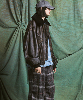 【26AW PRE-ORDER】Sheep Leather Mouton Prime-Over G-1 Flight Jacket