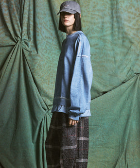 【PRE-ORDER】Heavy-Weight Sweat Embroidery Damage Over-Dye Crew Neck Pullover