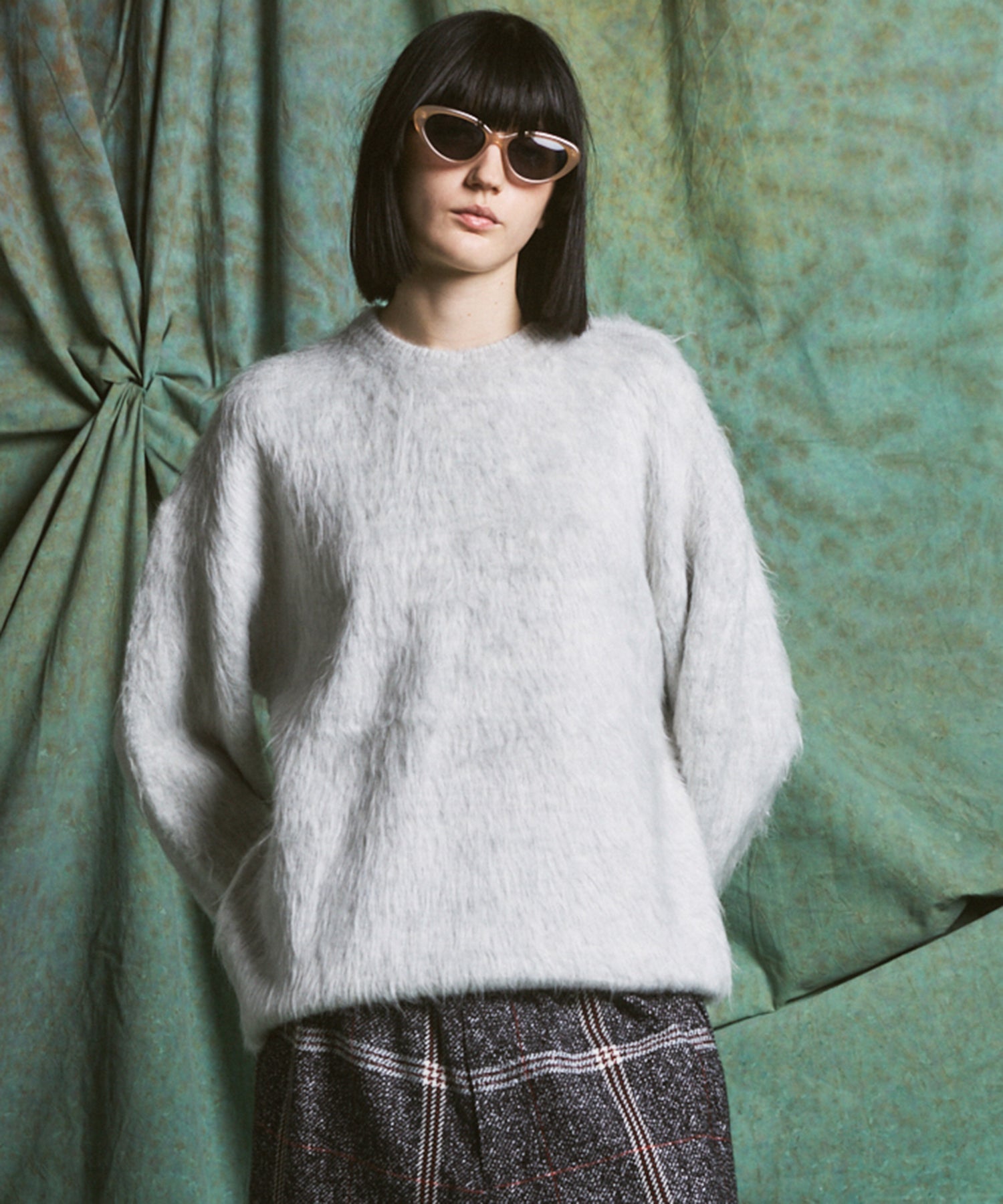 【26AW PRE-ORDER】シャギーニットプライムオーバークルーネックセーター