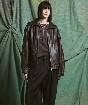 【26AW PRE-ORDER】Sheep Leather Prime-Over Stand Collar Blouson