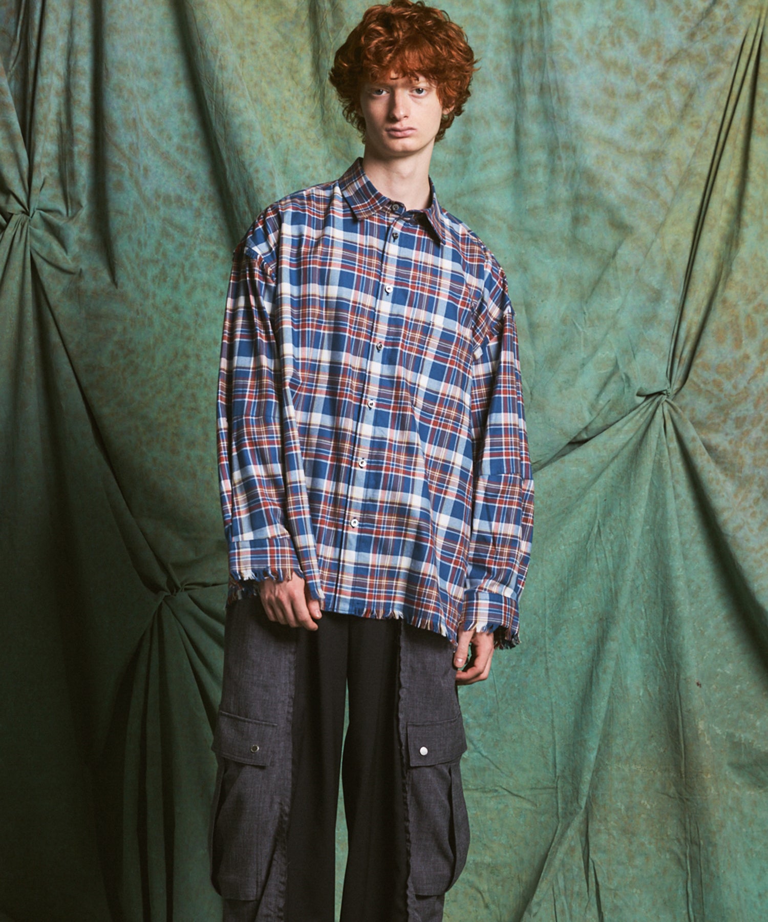 [Italian Dead Stock Fabric] Prime-Over Regular Collar Long Sleeve Shirt