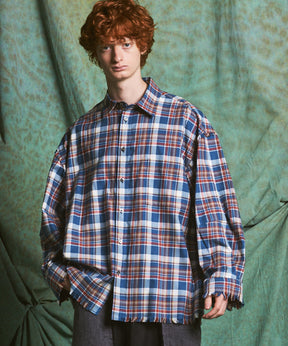 [Italian Dead Stock Fabric] Prime-Over Regular Collar Long Sleeve Shirt