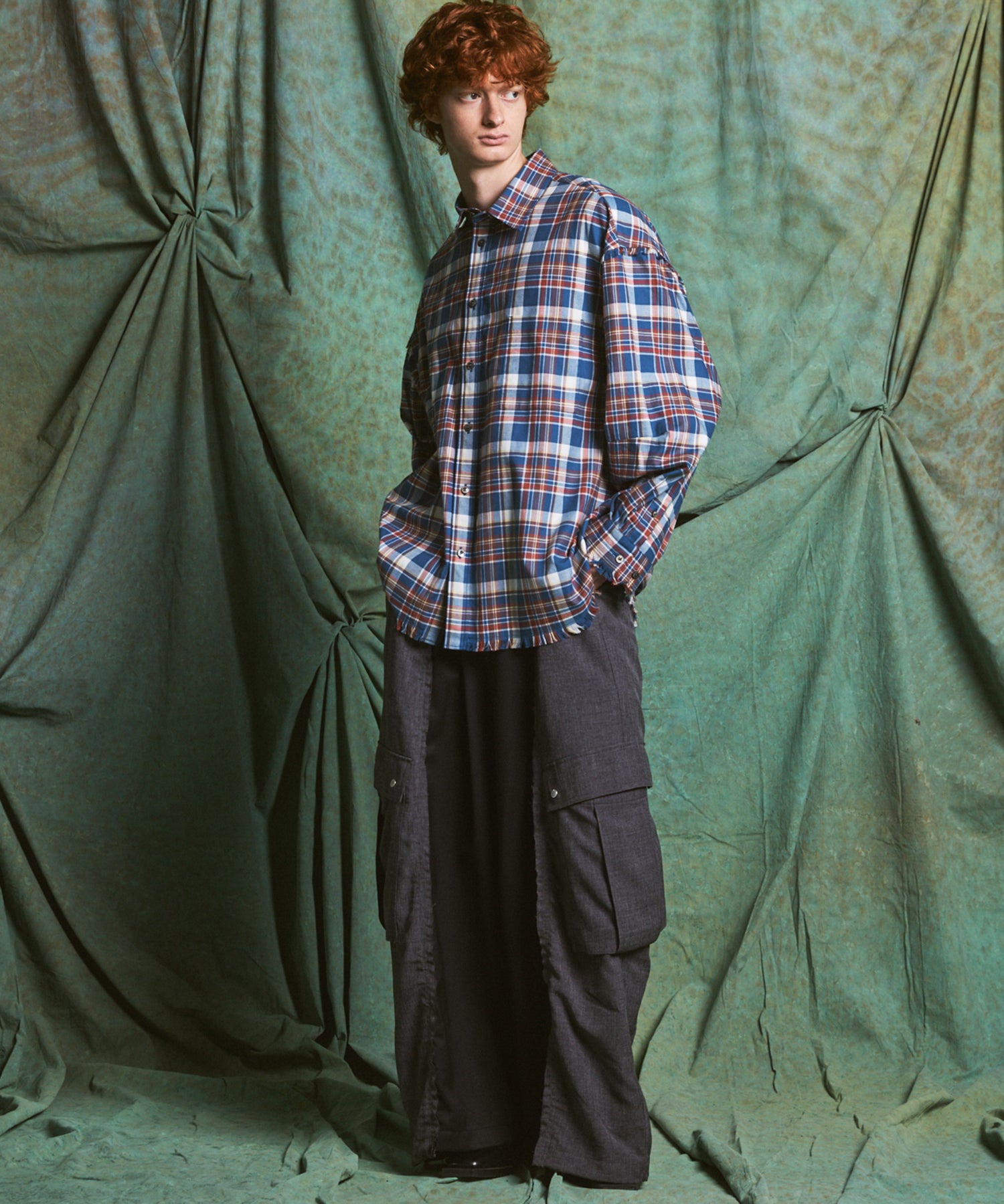 [Italian Dead Stock Fabric] Prime-Over Regular Collar Long Sleeve Shirt