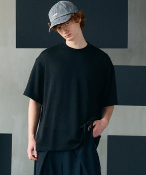 【26SS PRE-ORDER】Russell Mesh Prime-Over Asymmetrical Shirring T-shirt