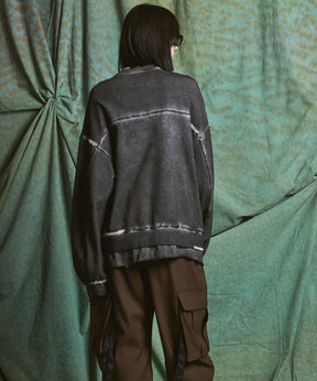 【PRE-ORDER】Heavy-Weight Sweat Embroidery Damage Over-Dye Crew Neck Pullover