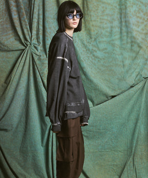 【PRE-ORDER】Heavy-Weight Sweat Embroidery Damage Over-Dye Crew Neck Pullover