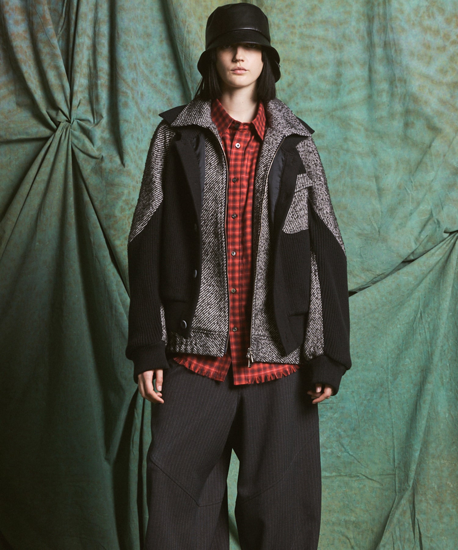 【26AW PRE-ORDER】ニットレイヤリングプライムオーバーツイードブルゾン