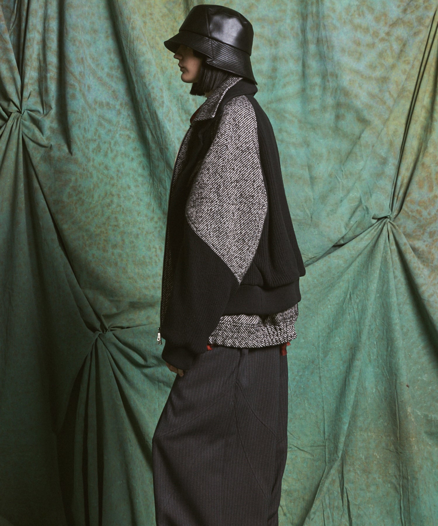 【26AW PRE-ORDER】ニットレイヤリングプライムオーバーツイードブルゾン
