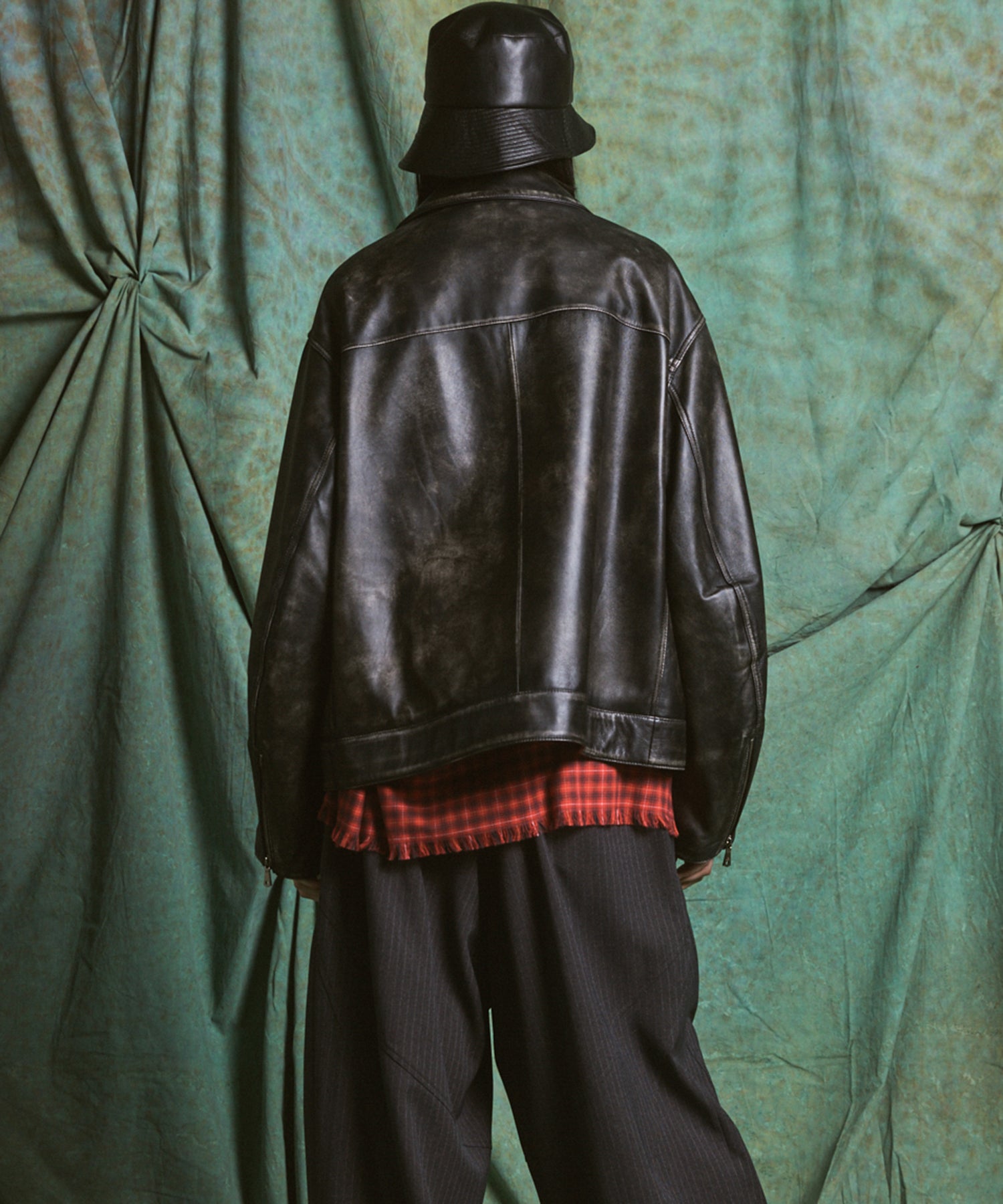 【26AW PRE-ORDER】Sheep Leather Prime-Over Single Riders Collared Jacket