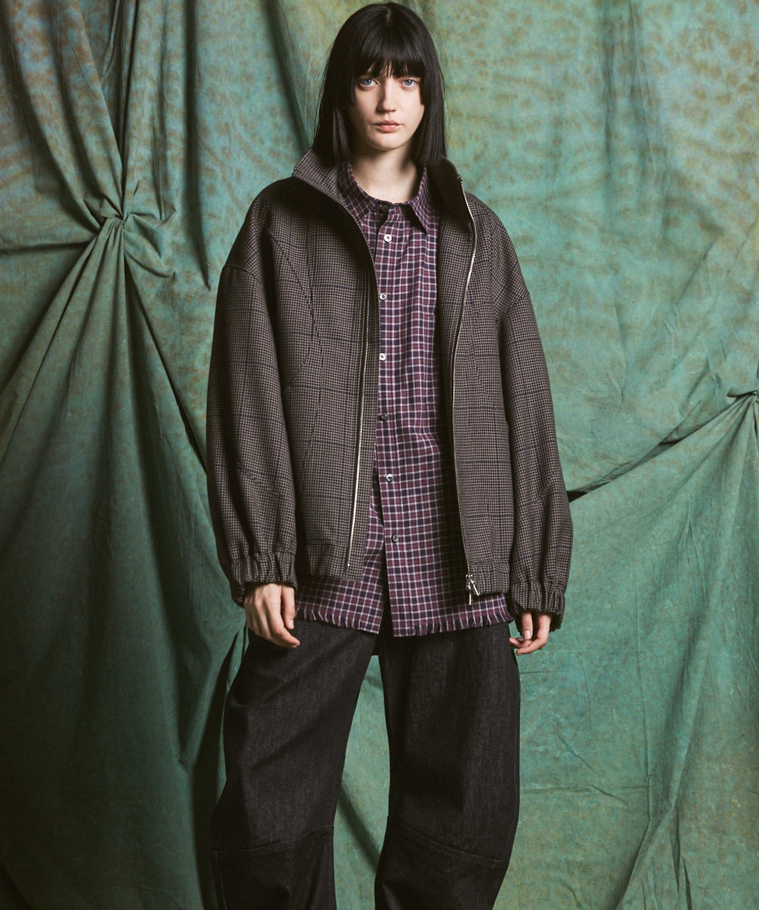 【26AW PRE-ORDER】【イタリアンデッドストックファブリック】プライムオーバーカーブ切り替えスタンドブルゾン