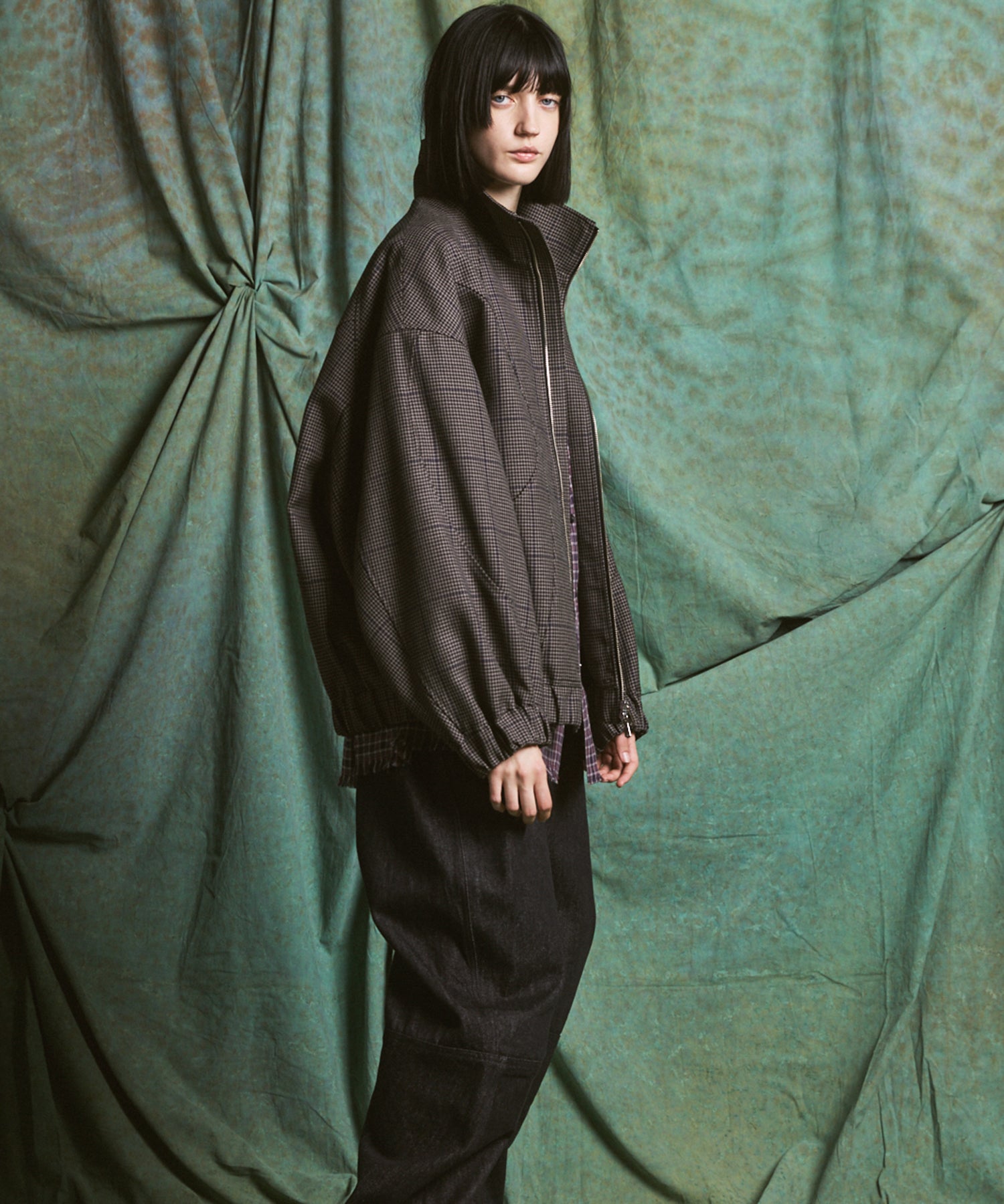 【26AW PRE-ORDER】【イタリアンデッドストックファブリック】プライムオーバーカーブ切り替えスタンドブルゾン