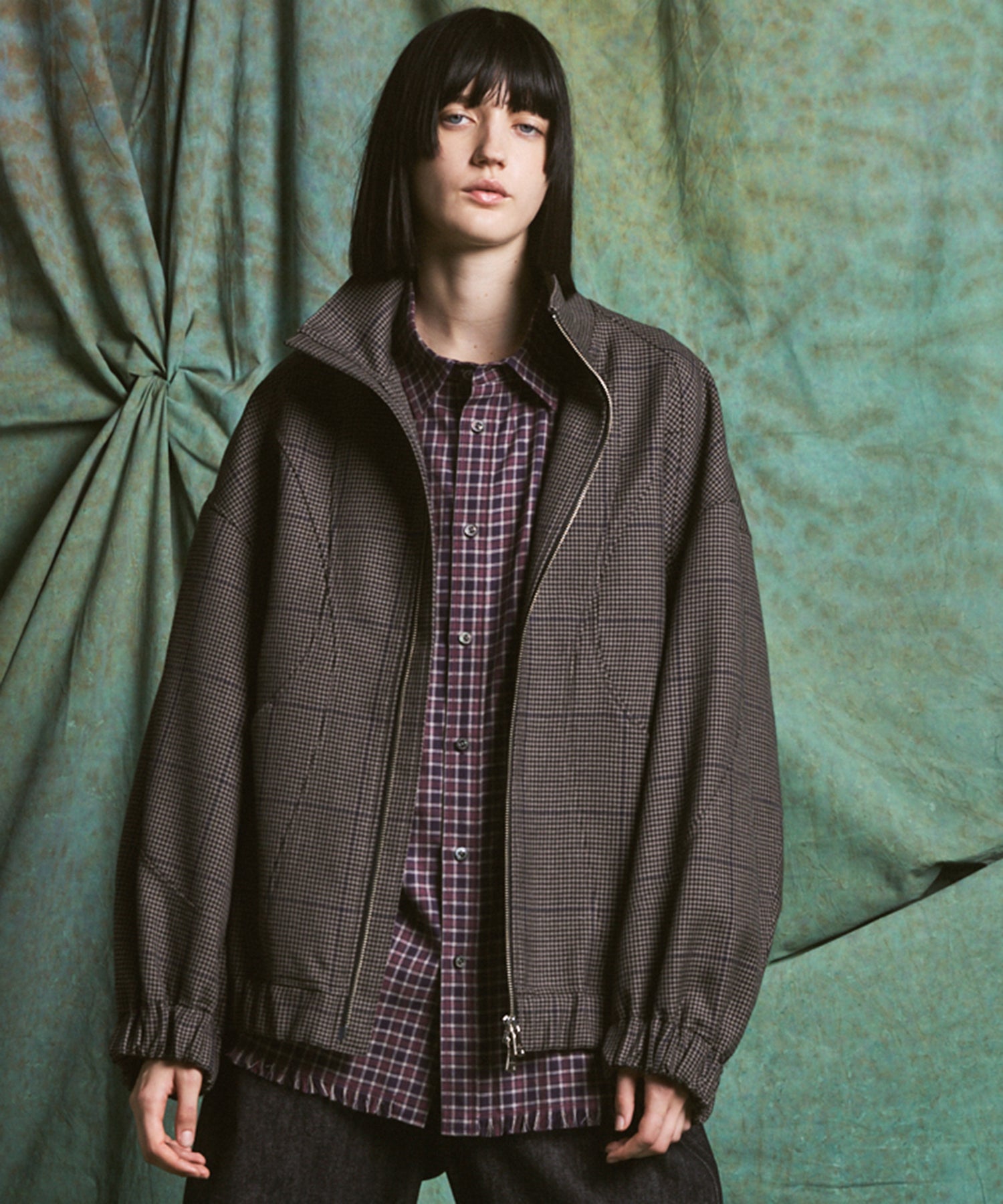 【26AW PRE-ORDER】【イタリアンデッドストックファブリック】プライムオーバーカーブ切り替えスタンドブルゾン