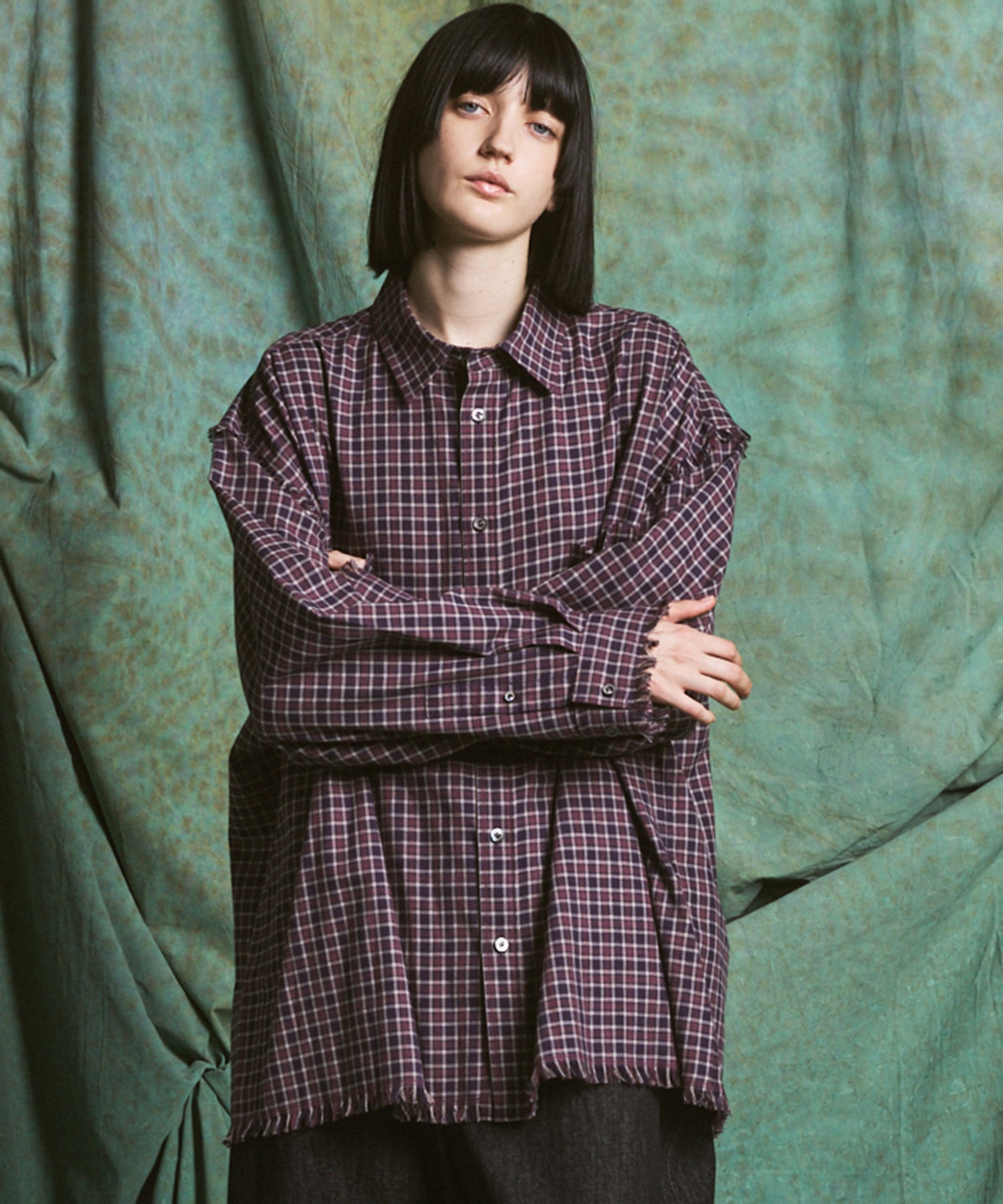 [Italian Dead Stock Fabric] Prime-Over Regular Collar Long Sleeve Shirt