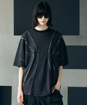 [26SS PRE-ORDER]Birdseye Jersey Mesh Prime-Over Henry Neck Short-sleeved T-shirt