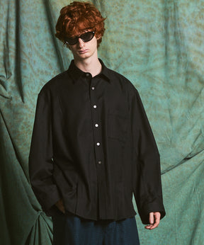 【26AW PRE-ORDER】TW Drapery Gabardine Prime-Over Ovoid Sleeve Shirt