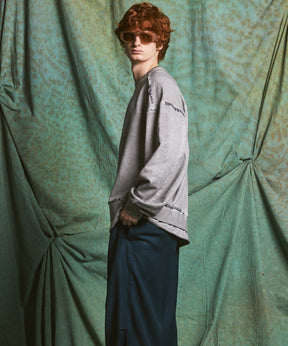 【PRE-ORDER】Heavy-Weight Sweat Embroidery Damage Over-Dye Crew Neck Pullover