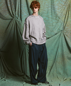 【PRE-ORDER】Heavy-Weight Sweat Embroidery Damage Over-Dye Crew Neck Pullover
