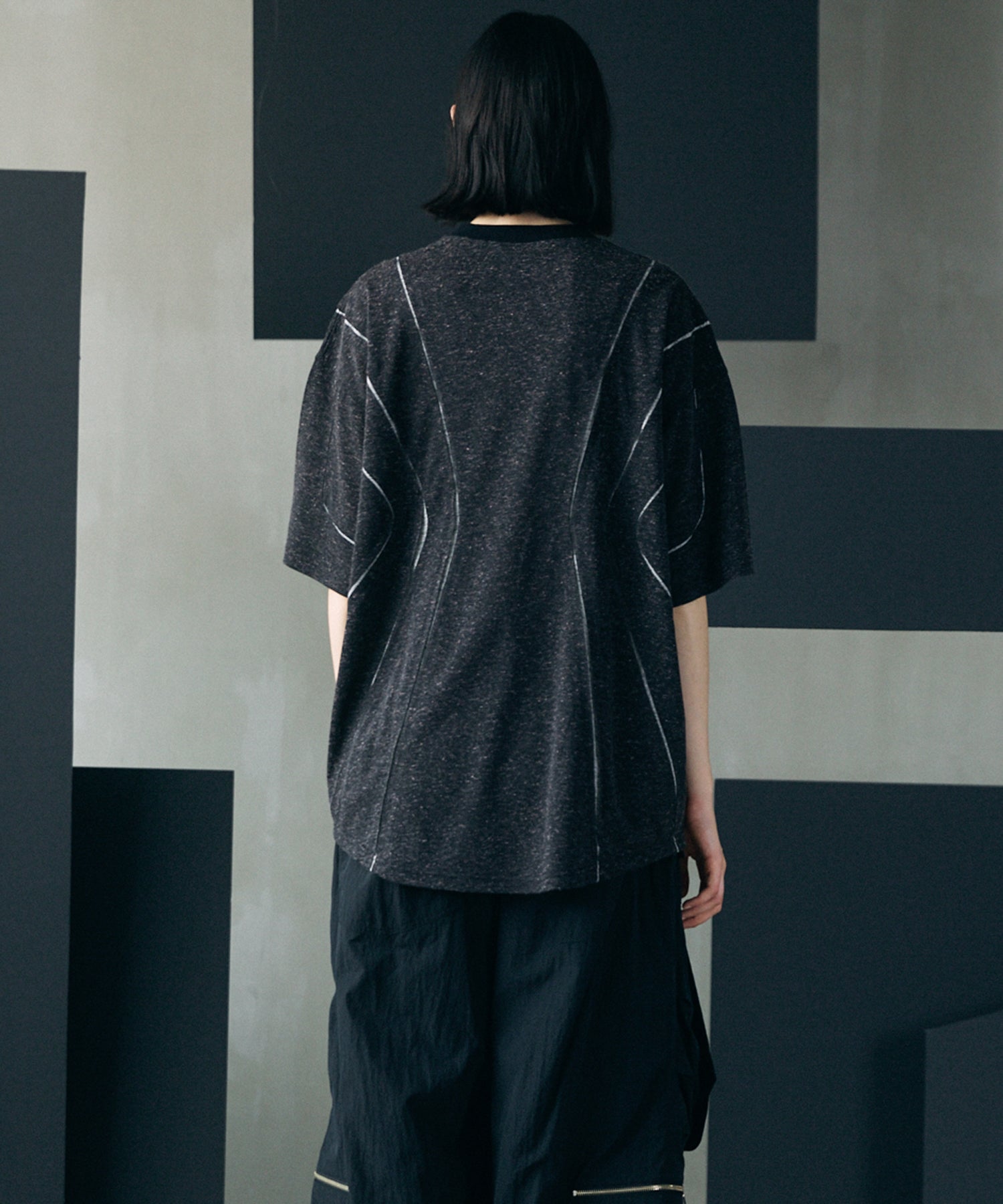 [26SS PRE-ORDER]Birdseye Jersey Mesh Prime-Over Henry Neck Short-sleeved T-shirt