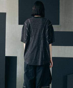 [26SS PRE-ORDER]Birdseye Jersey Mesh Prime-Over Henry Neck Short-sleeved T-shirt