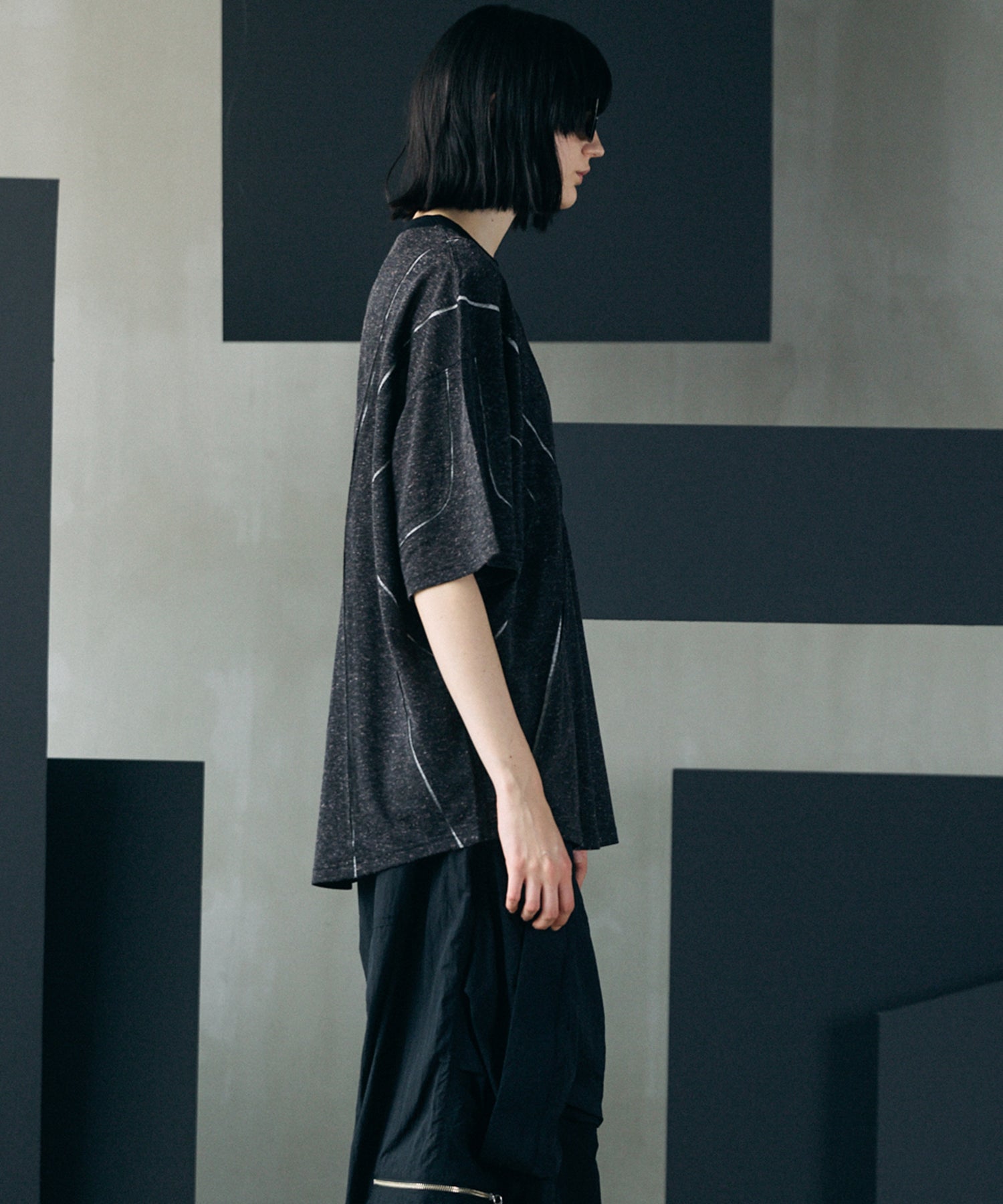 [26SS PRE-ORDER]Birdseye Jersey Mesh Prime-Over Henry Neck Short-sleeved T-shirt